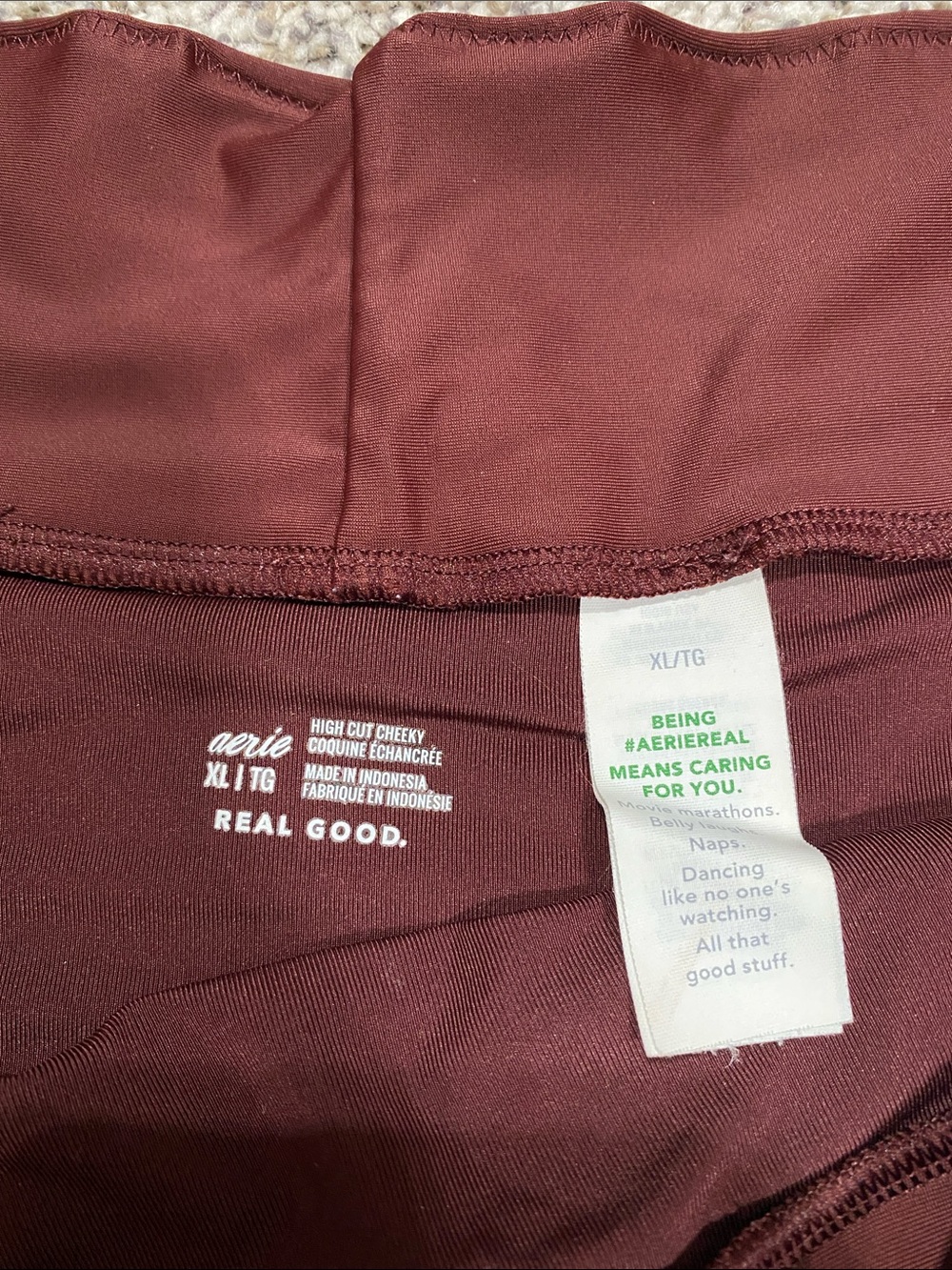 aerie High Waist Bikini Bottoms in Deep Burgundy - Picture 2 of 2